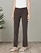 SLIM-SATION Women's Wide Band Pull-On Relaxed Leg Pant with Tummy Control, 10, Chocolate