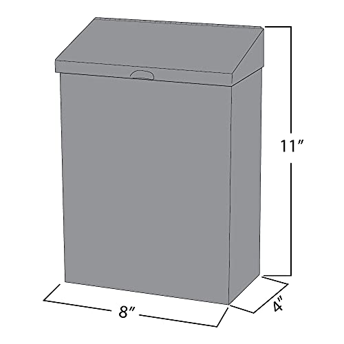 Hospeco ND-1E Stainless Steel Feminine Hygiene Receptacle 11.6\" x 8.3\" x 4.5\" - Thumbnail 7