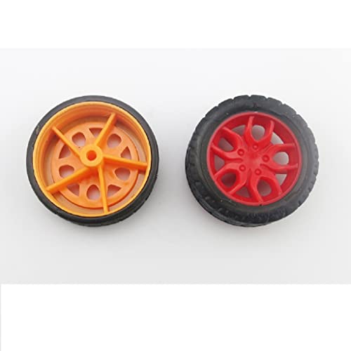 10Pcs Toys Car Wheels 30Mm Rubber Tire For Diy Model Toy Accessories (Orange) #TOP3