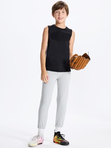 DEVOROPA Youth Baseball Chest Protector Softball Padded Compression Shirt Football Lacrosse Heart Guard Sternum Undershirt4