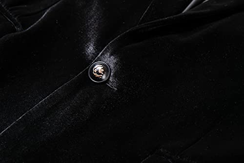 RONGKAI Mens Velvet Blazer Slim Fit Fashion Suit Jacket for Wedding Prom Dinner Party4