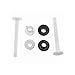 BE-TOOL Toilet Seat Hinge Bolts and Nuts with Rubber Washer, Universal White Plastic Toilet Seat Hinge Bolt (6 PCS)