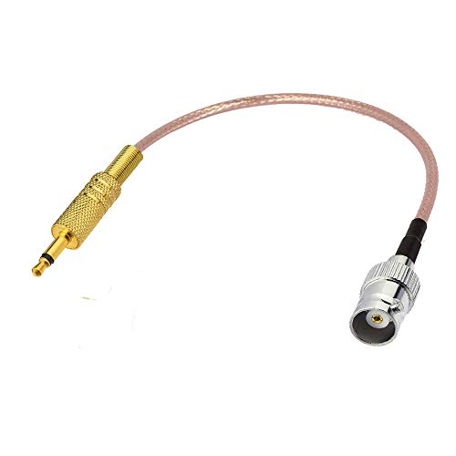 Image of BNC Female to 3.5mm (1 /8 inch) Mono TS Stereo Plug Male Coaxial Power Audio Cable 50 ohm 12 inches