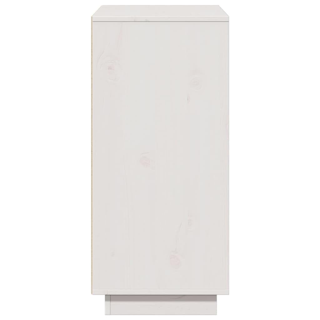 vidaXL Aparador Armario Auxiliar Lateral Alacena Sala de Estar Almacenaje Organizador Salón Dormitorio Blanco 60x34x75 cm Madera Maciza de Pino