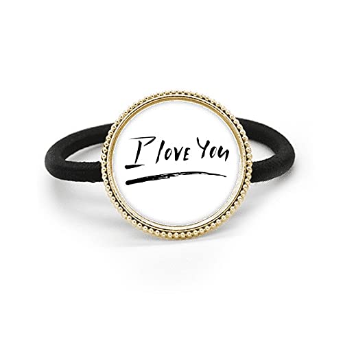 Élastique à cheveux argenté I Love You pour une coiffure élégante et maintien durable