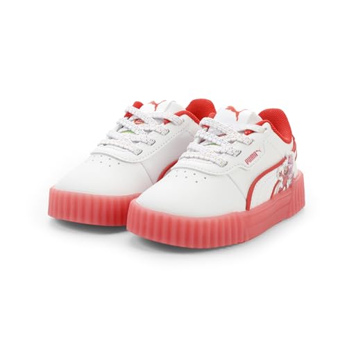 PUMA Unisex-Child Care Bears X Sesame Street Carina 3.0 Shoes, White-Active Red-Pure Pink AH25, 2.5, Little Kid - image 1