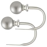 KAMANINA Decorative Curtain Drapery Holdbacks, Round Finials Window Curtain Holdbacks, Antique Silve