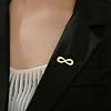 Infinity Symbol Lapel Pin for Men Women Minimalist Stainless Steel Infinity Brooch Eternal Love Badge for Suit Shirt Collar Jewelry Gift (Gold) #4
