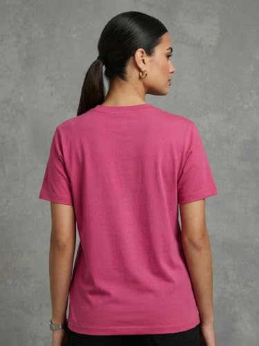 Image of Nobero Women's Graphic Printed T-Shirt | Regular Fit 180 GSM Cotton Tee for Women | Comfortable Round Neck Casual Wear