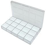 Piutouyar Portable Paint Palette Box, 15 Wells Watercolor Folding Palette Box with Lid for Watercolor (Transparent)