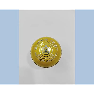 BT Indoor Cricket Ball - Pack of 6 Genuine Leather Cricket Balls for Day or Night International Standard Cricket and Practice | Bat-Friendly Yellow Cricket Ball Made from Sustainable Sources | 114g