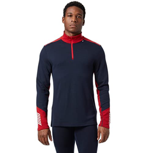 Helly Hansen Lifa Merino Midweight 1/2 Zip, Camisa Hombre, Azul (Blue), M