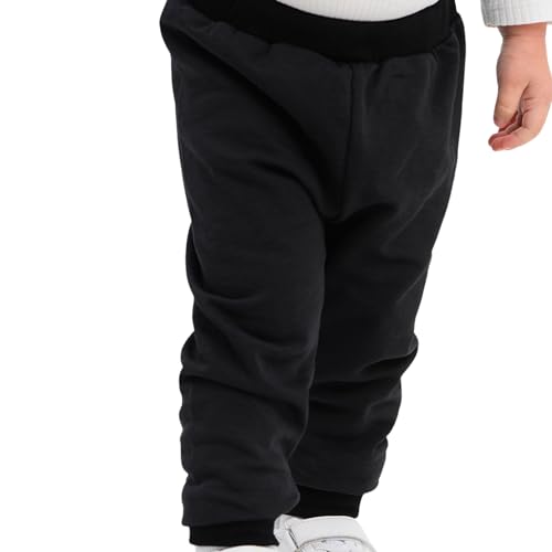 deiko 100% Baumwolle Babyhosen Kinderhosen | 2 er-Pack Lässig Sweathose Weiche und Bequeme Babykleidung für Jungen und Mädchen (6-9 Monate, Schwarz - Grau)