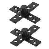 NUOBESTY 2pcs Stainless Metal 360° Rotating Hidden Pivot Door Hinges Heavy Duty Concealed Pivot Door Mechanism Matte Black Small Shaft Hinges for Industrial Use