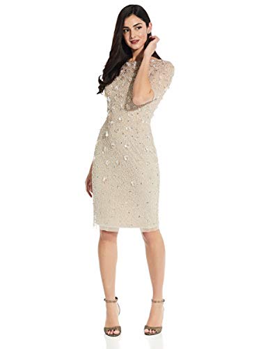 Image of Adrianna Papell Womens Beaded Cocktail Dress