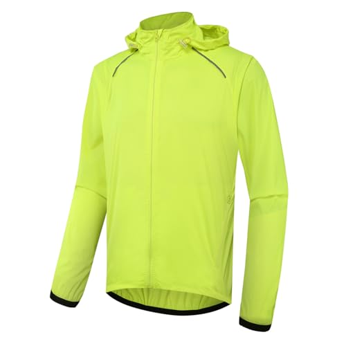 Chaqueta rompeviento para ciclismo hombre amarillo fluorescente miniatura 1
