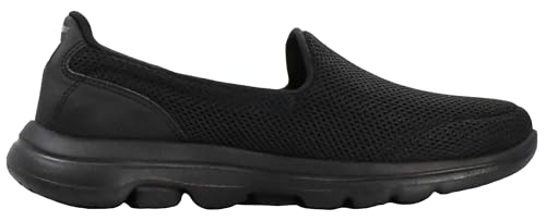 Skechers Women's Go Walk 5 Slip On Sneakers, Black/Black, 10 XW US