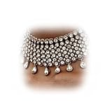 YERTTER Vintage Boho Full Rhinestones Necklaces Tassel Jewelry Set Layered Pendant Statement Chunky Chain Necklace for Women