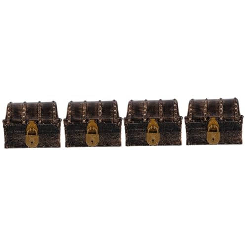 Coffre pirate vintage YARNOW multifonctionnel en lot de 4 boîtes décoratives - 2