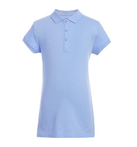 Tommy Hilfiger girls Short Sleeve Big Girls Fit Stretch Pique Polo Shirt, Kids School Uniform Clothes