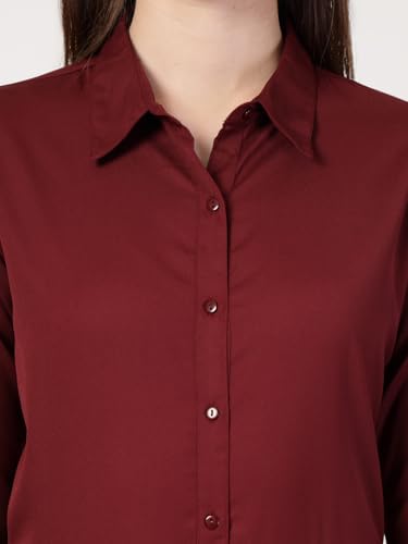 Image of Style Quotient Women Solid White Polymoss Regular Formal Shirt