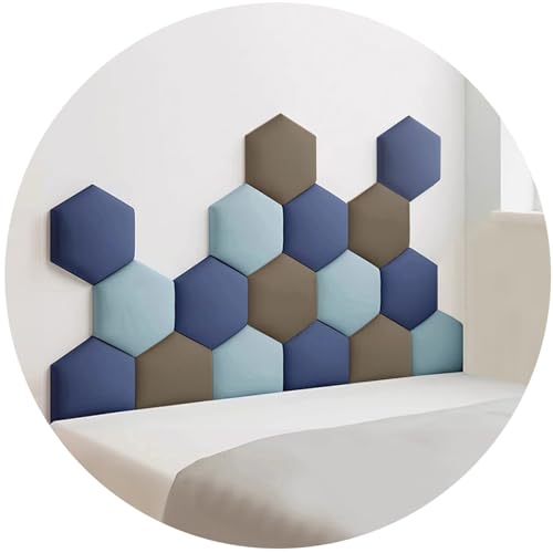 Paneles de Pared tapizados, Adhesivos anticolisión 3D para niños, Relleno de Pared como cabecero, Panel Decorativo Autoadhesivo (Azul Oscuro, 180 x 105 cm)