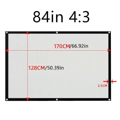 Pantalla de proyección plegable portátil 84 pulgadas 4:3 miniatura 6