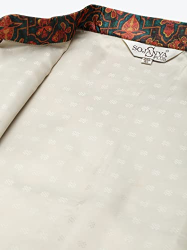 Image of SOJANYA (Since 1958, Men's Silk Blend Grey Kurta Pyjama & Silk Blend Jacket Combo