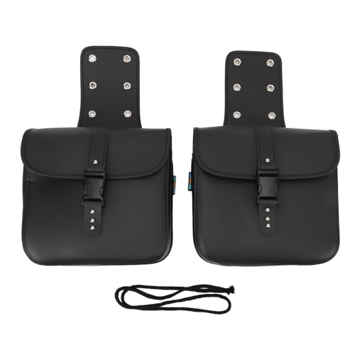 Alforjas para motocicleta de cuero PU resistentes al clima con alta capacidad de almacenamiento para herramientas y guantes miniatura 1