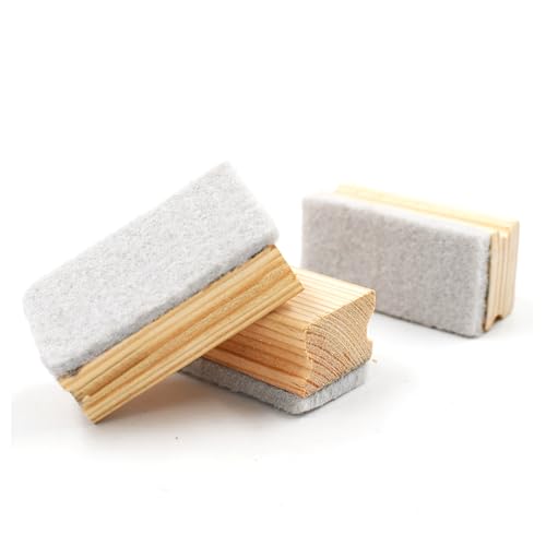 Image of IVEI Wooden Mini Dusters for Blackboards and Whiteboards | Marker and Chalk Eraser for Classroom, School, Home and Office use | Teaching Tools for Teachers and Students (Set of 3)