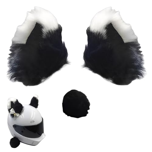YUPZAR Orecchie gatto casco moto accessori casco decorazione casco moto divertente peluche adesive accessori casco bici casco sci orecchie casco personalizzate bambini adulti cosplay kawaii