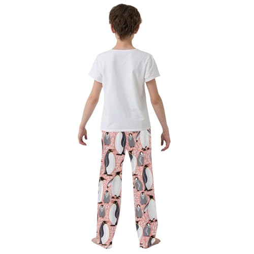 ZZXXB Penguin Print Boys Long Pants Soft Trousers Elastic Waist Kids Lounge Bottoms with Pockets S-XL3