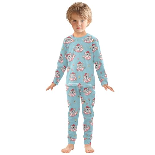 Pajama Sets Long Sleeve Cute Koala Bears on Floats Soft Comfy Sleepwear 2 Piece PJS 3-8T2