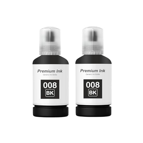 Image of 008 Ink Compatible for Epson L6460, L6490, L15180, M15140, M15180, L6570, L6580, L15150, L15160 Printer (008 Black Ink 2 Pcs)