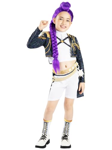 RUBIE'S Netflix KPOP Demon Hunters officiel - Déguisement deluxe de Rumi/Huntrix version Gold - Taille 7-8 ans