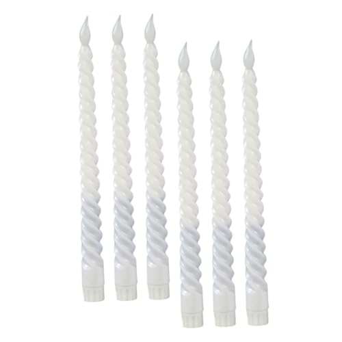 Velas sin llama SHOWERORO que no gotean cera, luces LED largas a pilas, 6 piezas