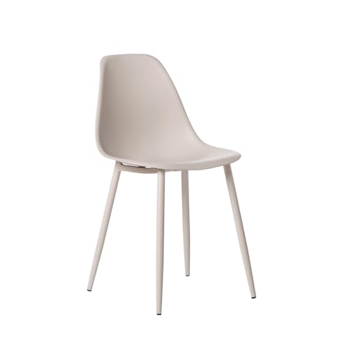 KLAST Chaise de Salle à Manger Nina en Polypropylène Menthe avec Pied Métallique Effet Bois, Légère, Durable et Adaptée pour l'Extérieur, Facile...