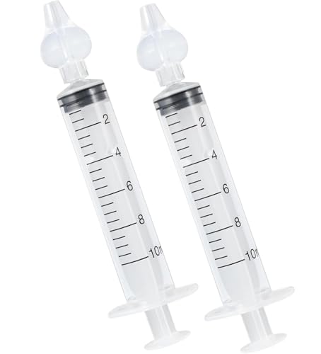 Blendura 2pcs Jeringa Lavado Nasal Bebe 10 ml, con Punta Suave, para Limpieza Nasal Saca Mocos de Recién Nacidos y Niños
