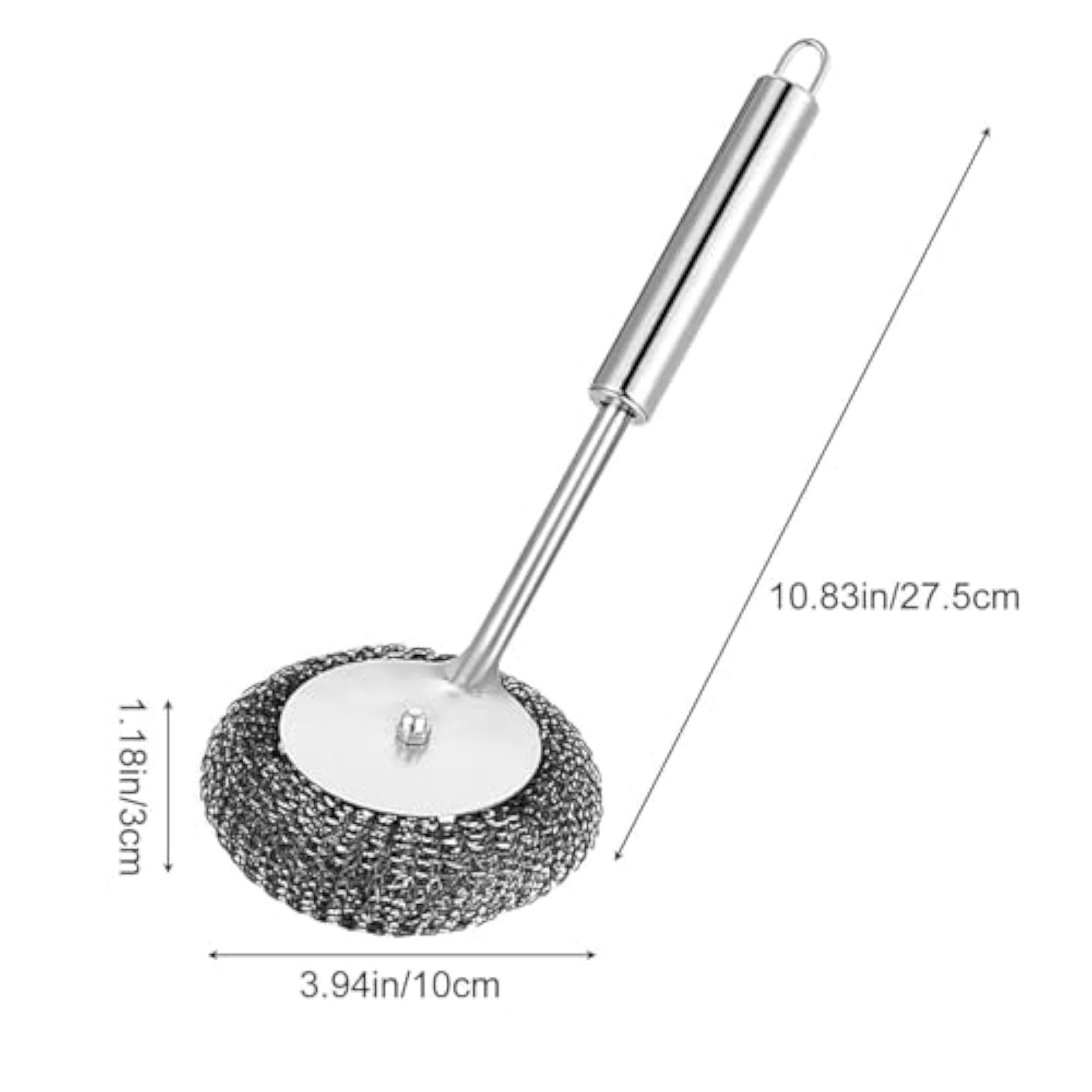 Stainless Steel Sponge Scourer with Handle for Kitchen
