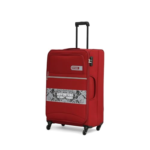 Citizen Adventure Vista Trolley Bag 77 cms Large Check-in Bag with Wet Pouch, Expandable Luggage with 4 Spinner Wheel, Built in Combination Lock, Soft Sided Polyester Suitcase for Travel (Red)