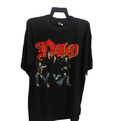GUEWBF Dio Band Tour Graphic Retro Shirt Unisex Cotton Men WomenBlackM