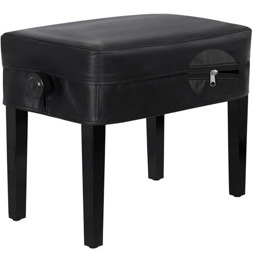 Explore Land Piano Bench Cover with Zipper -Waterproof and Thicken Leatherette Slipcover Fit Piano...