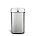 NINESTARS DZT-50-9 Automatic Touchless Infrared Motion Sensor Trash Can, 13 Gal 50L, Stainless Steel Base (Oval, Silver/Black Lid)