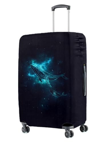 Cortina Funda de equipaje para carrito de viaje, lavable, a prueba de polvo, antiarañazos, protector de maleta, pequeño-negro-azul