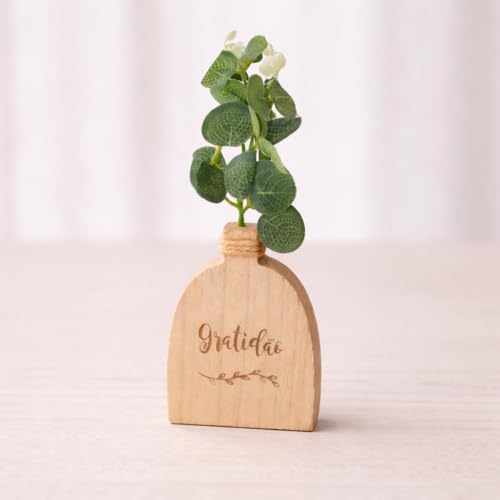 Image of CraftVatika Set of 1 Wooden Decoratve Showpiece for Home Decor Living Room Artificial Faux Flower Holder Wall Shelf Corner Tabletop Birthday Housewarming for Man Woman Aesthetic Dcor