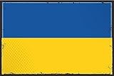 Blechschild 18x12 cm Ukraine Retro Flag of Ukraine Wand Deko Bar Kneipe Sammler Geschenk