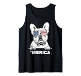 American Flag Merica French Bulldog 4th Of July kids women Tank Top