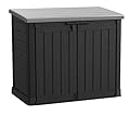 Keter Store-It-Out Prime XL 4.75 x 2.6 Foot Resin Outdoor Storage Shed with Double Doors and Easy Lift Hinges, Perfect for Trash Cans, Garden and Yard Tools, and Pool Toys, Black