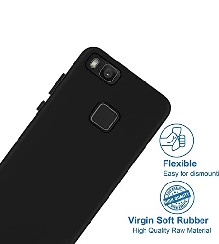 Image of Mobile Back Cover Case for Honor 8 Smart (Silicone Case|CameraProtection|Black SC1510)