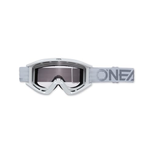 ONEAL Motocross Brille Fahrradbrille Herren Damen B-Zero Goggle I MX MTB DH FR I Motorradbrille 100% UV-Schutz I Schlag & kratzfestes Glas I Weiß I Größe One Size